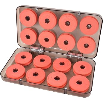 Pack of 16 Foam Line Winders for Leaders & Rigs Fishing Line Spools Fishing Leader Fishing Line Spools with Plastic Box Fishing Foam Spools for Storing Fishing Line