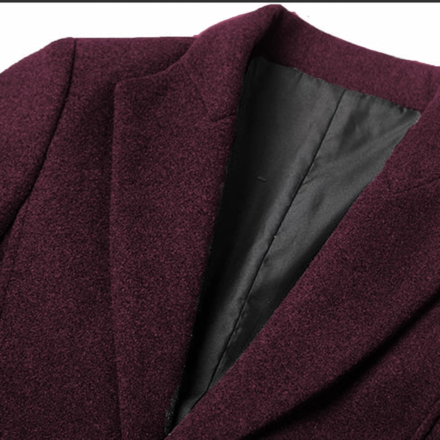 Lu's Chic Men's Single Breasted Trench Coat Button Down Overcoat Warm Dress Pea Coats - Image 4