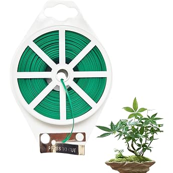 50 m Garden Wire Green Cutter Plant Wire Binding Wire Plant Wire with Cutting Edge for Vines Climbing Shrubs Gardening Home Office Plant Support