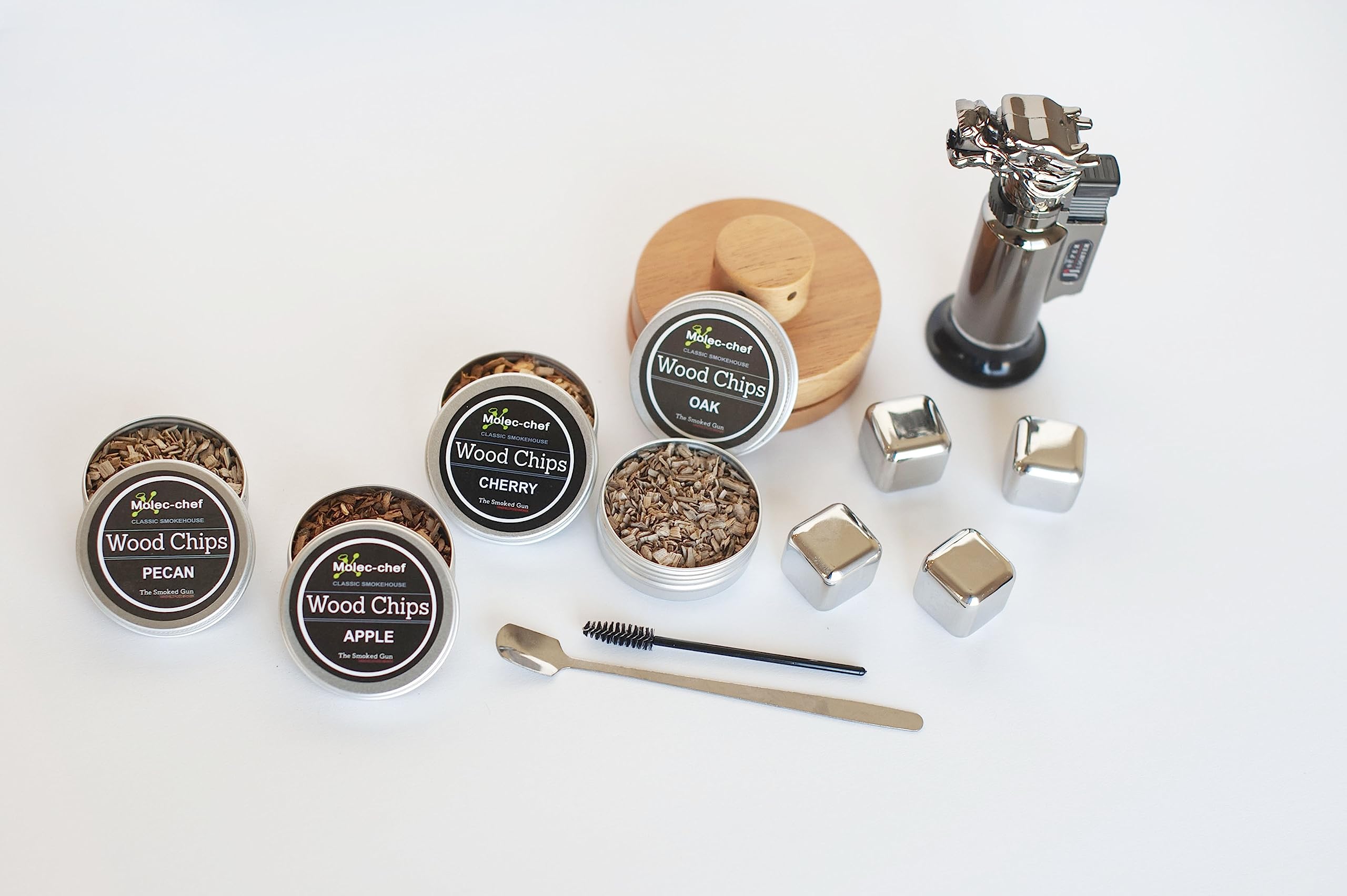 Photo 1 of Cocktail Smoker Kit and Whiskey Stones- 4 Flavors of Wood Chips- Whiskey Smoker Infuser Kit, Whiskey Gifts for Dad, Men, Husband- Old Fashion- (NO Butane)