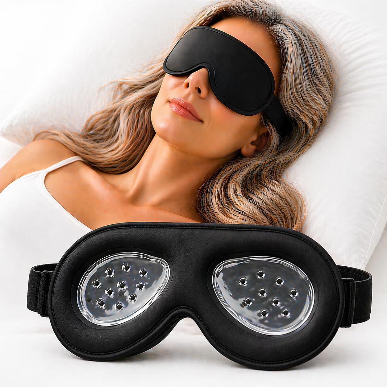 Sleep Mask for Cataract & LASIK Recovery – Adjustable Precision Shield System – 3D Contoured Eye Protection for Comfortable Sleep.