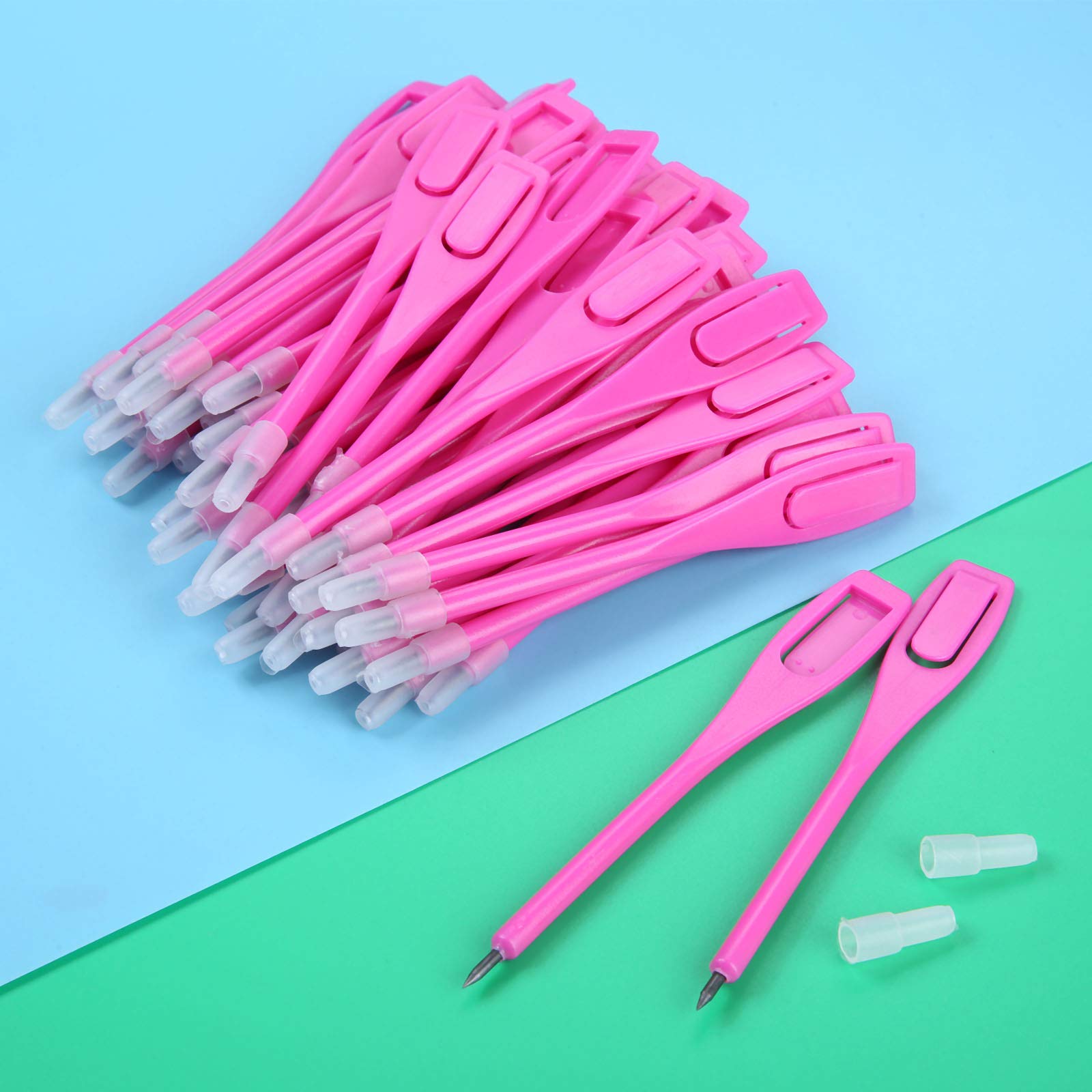 MUXSAM - Confezione da 50 penne a forma di punteggio per matita, in polipropilene, 11,5 cm, colore: Rosa