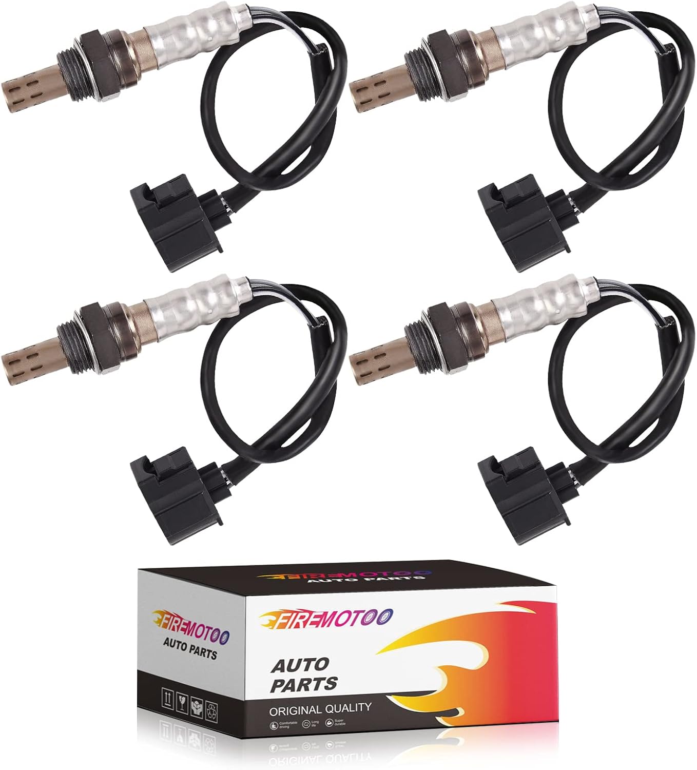 O2 Oxygen Sensor Pack of 4 Upstream and Downstream Compatible with Dodge Ram 1500 2500 3500 Van Durango Dakota for Jeep Wangler Grand Cherokee Liberty 2001-2004 Replaces 56028994AB 56028994AA