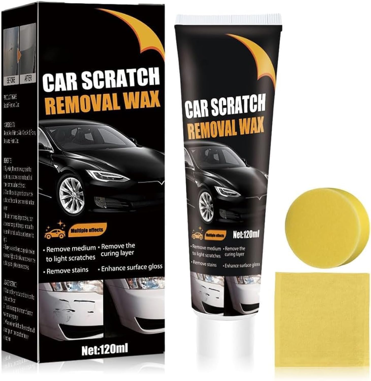 Cera para eliminar arañazos de coche, cera de reparación de arañazos para automóvil, cera de reparación de arañazos de automóvil 2024, kit de eliminación de arañazos de coche premium con toallita y