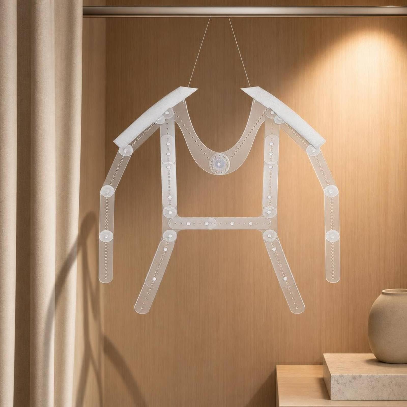 Acryl Kleiderbügel Präsentationsständer, Modern Minimalistisch, Unsichtbarer Kleiderbügel Für Damenbekleidung Mit Universellem Ärmelhalter, Umwandelbar In Hosenbügel
