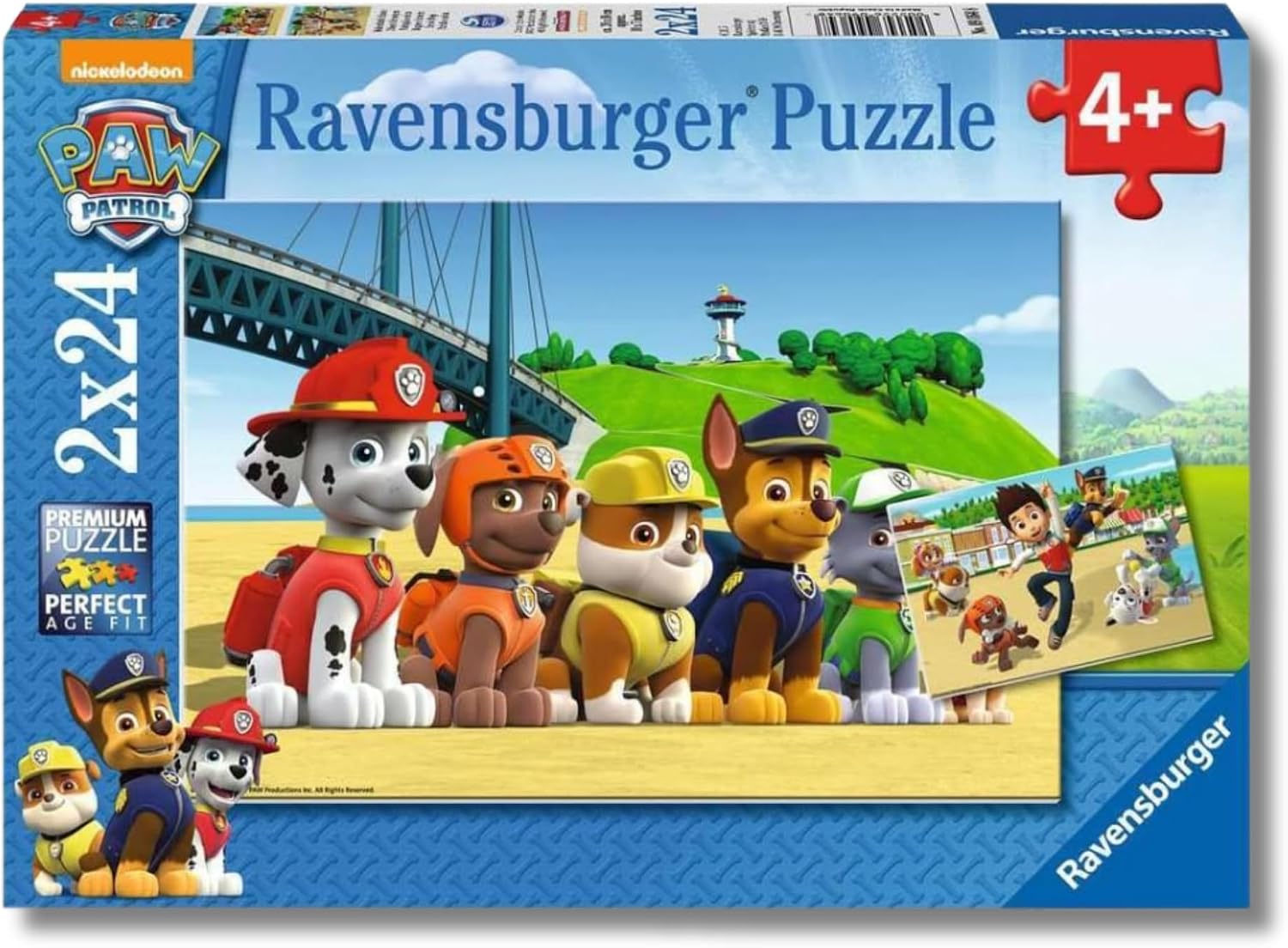 Ravensburger - Paw Patrol, Puzzle Bambini 4+ Anni, Con 2 Puzzle Da 24 ...