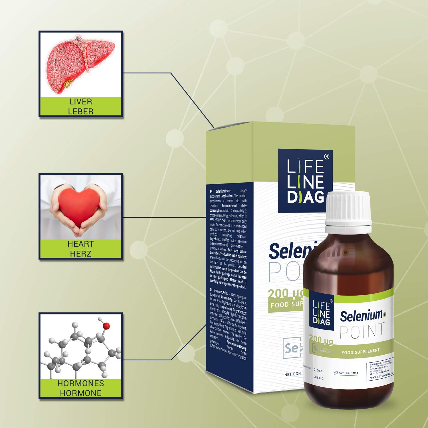 LifeLine Diag 40g Liquid Form Selenium Point 200 UG per Daily dose