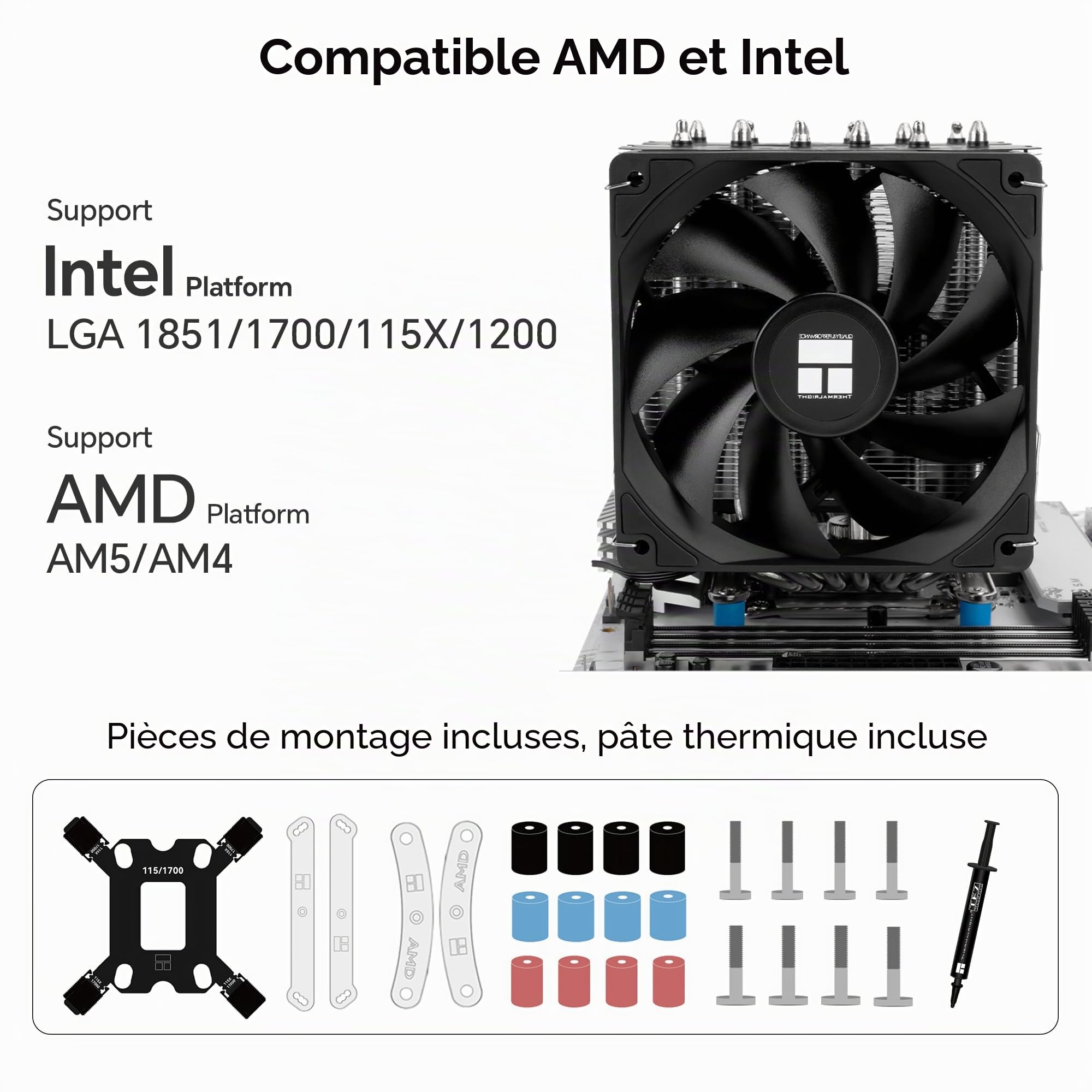 Thermalright Peerless Assassin 120 SE V2 Refroidisseur CPU, TL-C12C 120mm Ventilateurs, 1850RPM, 6 Caloducs, Compatible avec AMD AM4/AM5 & Intel LGA 1700/1851