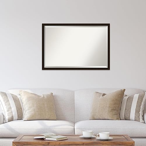 Miniatura 9 de Amanti Art Espejo de pared, espejo de madera estrecha de nogal chipre para decoración de pared o uso como espejo de baño para sobre el fregadero