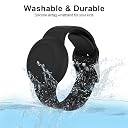 Tobfit Waterproof AirTag Bracelet for Kids – Soft Silicone AirTag Holder for Apple AirTag (2nd Gen & 1st), Adjustable Anti-Loss Watch Band for Kids 3 Years and Up - Black gallery image