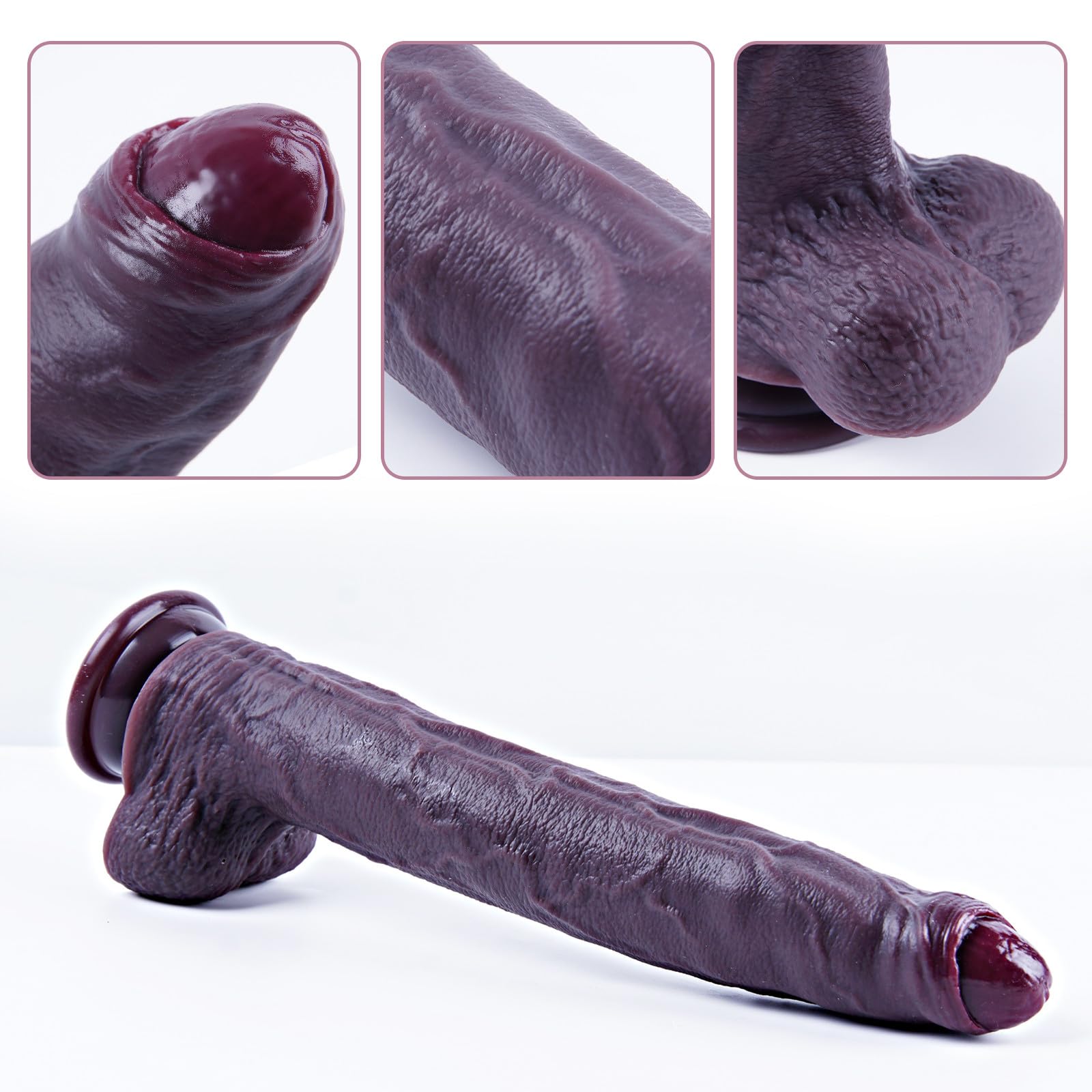 Dildo realistico non circonciso di 24,5 cm con prepuzio,grande dildo in silicone,pene spesso con ventosa,dildonero per stimolazione del punto G anale,giocattolo sessuale per adulti per uomini e donne