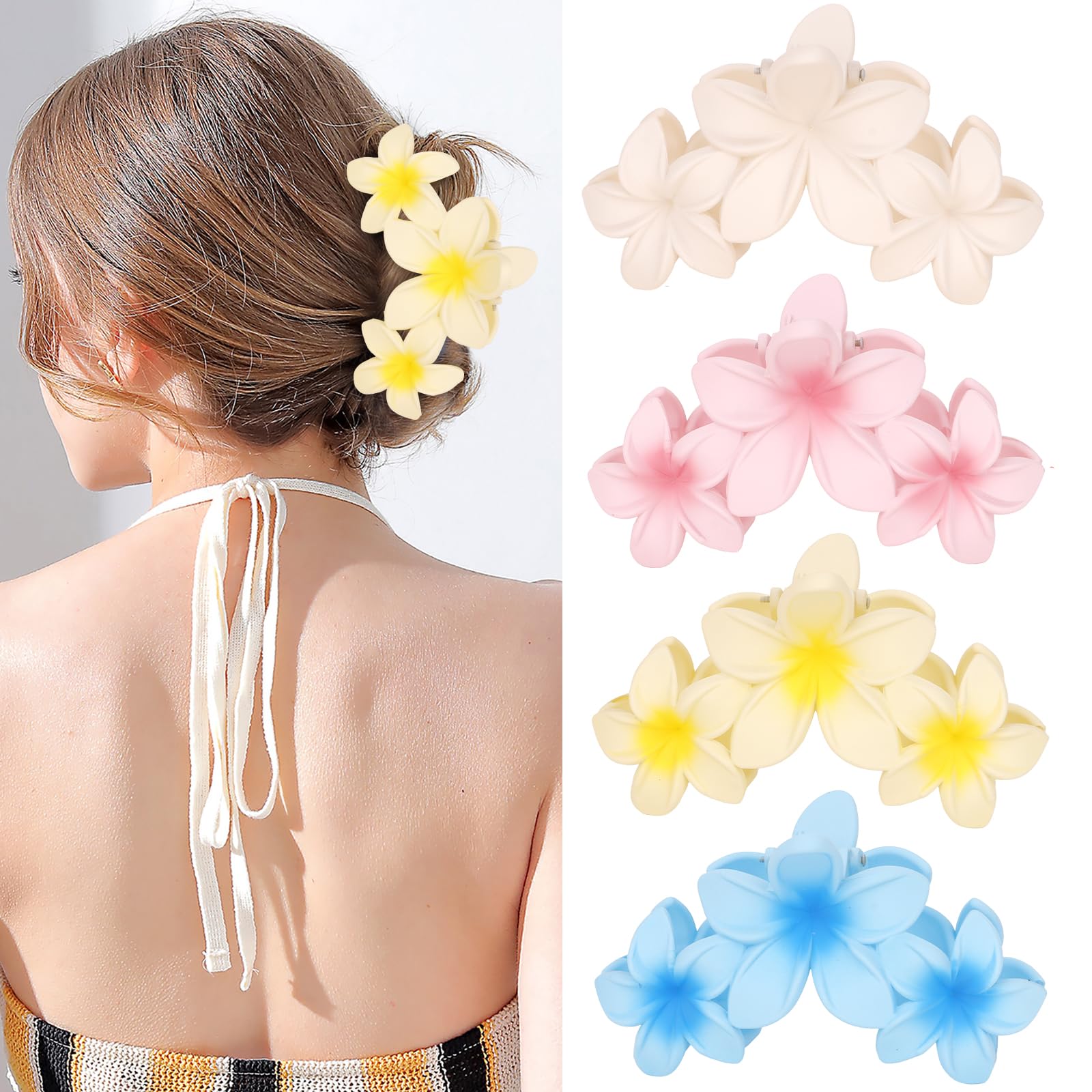 Amazon.com : ANBALA 4PCS Flower Matte Claw Clips for Thick Hair