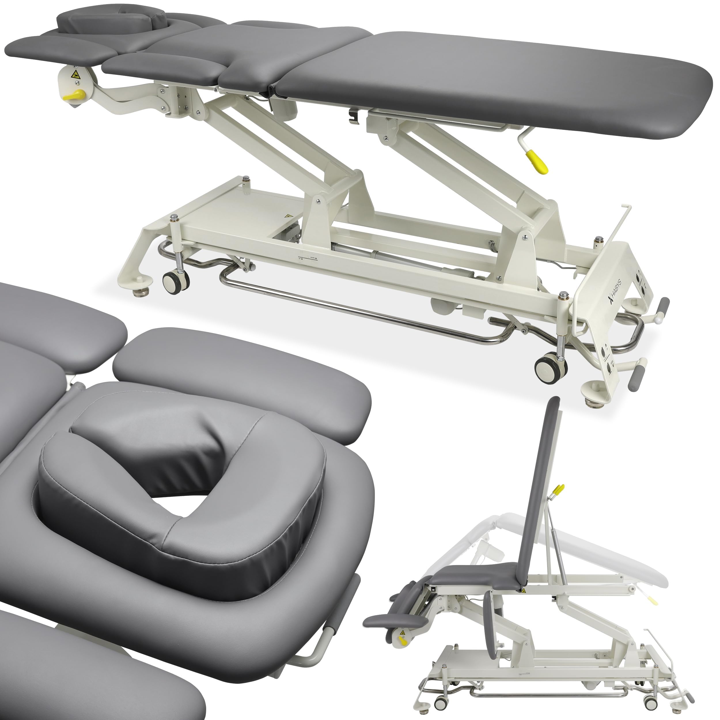 HABYS Evero X7 Ergo | Elektrische Massageliege Behandlungsliege Therapieliege Massagebank Kosmetikliege | Höhenverstellbar 198 x 68cm | Elektrisch | 7-Segmente | MDR-Zertifizieriung | Grau