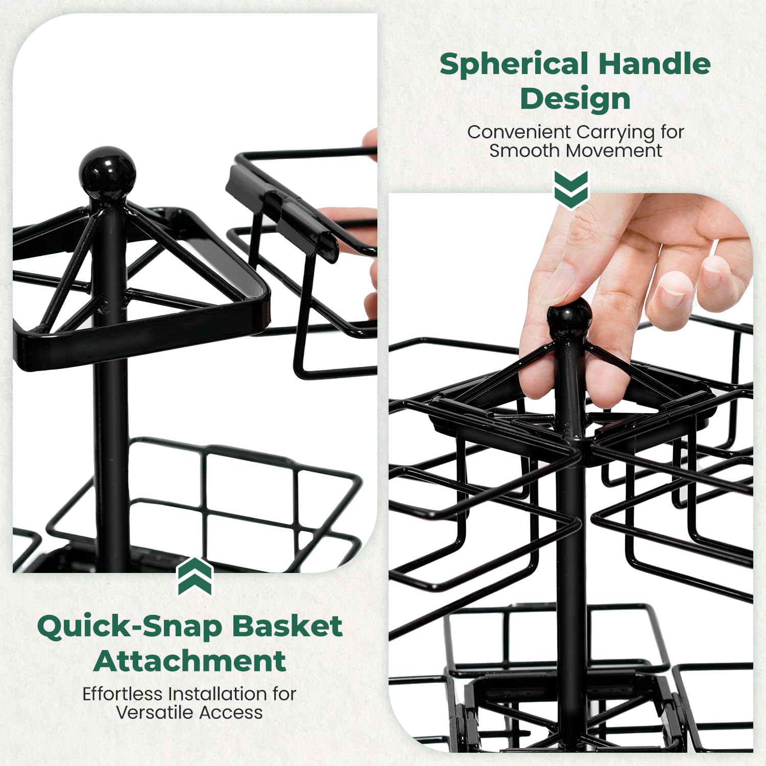EsLuker.ly Organisateur de sachets de thé en métal rotatif à 3 niveaux - Pour ranger les sachets de thé - Support de rangement pour sachets de thé - Grand avec 12 compartiments pour la cuisine - Noir