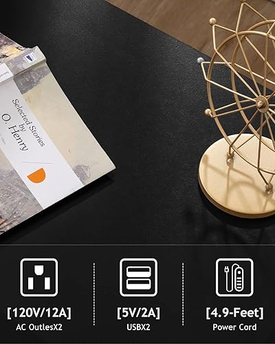 Miniatura 6 de WEENFON Mesitas de noche, mesita de noche LED con estación de carga, mesita de noche con 2 cajones más anchos y profundos, mesita de noche, mesa