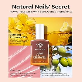 modelones Nail Strengthener and Growth Blushed Berry Nail Repair for Damaged Nails Strengthening Polish 15ml Natural Concealer Foundation Nail Care Gifts for Women