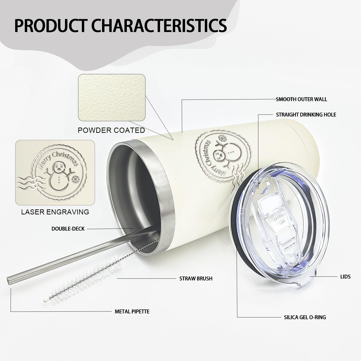 YOUKE OLA 20 Pack Stainless Steel Tumbler Bulk 20oz Insulated Vacuum Travel Mug Powder Coated Coffee Mug Gift for Laser Engrave, Assorted Colors - Image 4