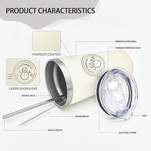 Miniatura 4 de YOUKE OLA Paquete de 20 vasos de acero inoxidable a granel de 20 onzas, taza de viaje aislada al vacío, taza de café con recubrimiento en polvo,