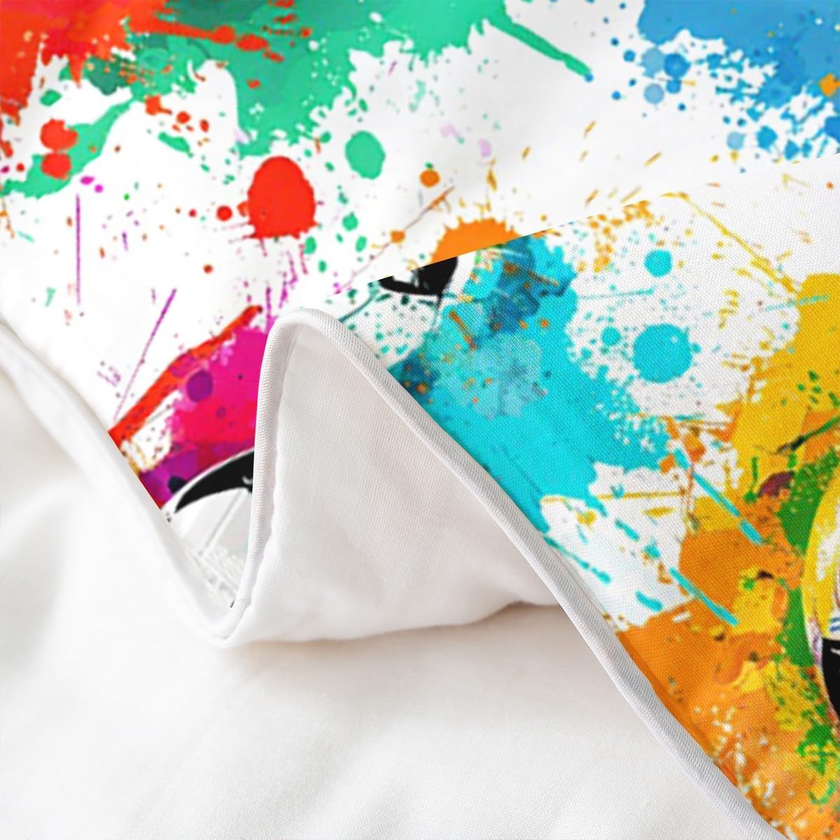 Feelyou Boys Colorful Football Cotton Duvet Cover Set Twin Size Sports Theme Duvet Cover for Boys Girls Soccer Ball Tie Dye Comforter Cover Set Women Men Bedspread Cover,No Stuffing