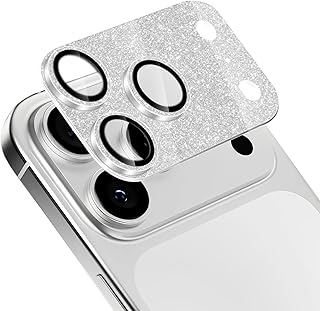 カメラフィルム iPhone 17 Pro Max(2025) 対応 カメラ保護 強化ガラス+アルミ合金 カメラカバー キラキラ レンズカバー キズ防止 耐衝撃 高透過率 貼り付け簡単 レンズ保護 アイフォン17プロマックス(2025) 用 (シルバー)
