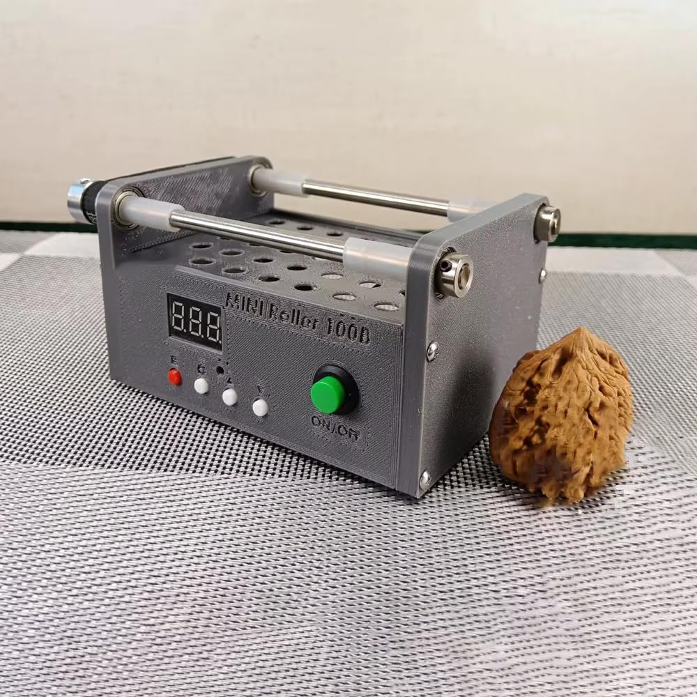Miniaturowa polerka bębnowa, elektryczna maszyna rotacyjna, do polerowania orzecha włoskiego i koralików, regulowana prędkość 0-60 obr./min, z timerem