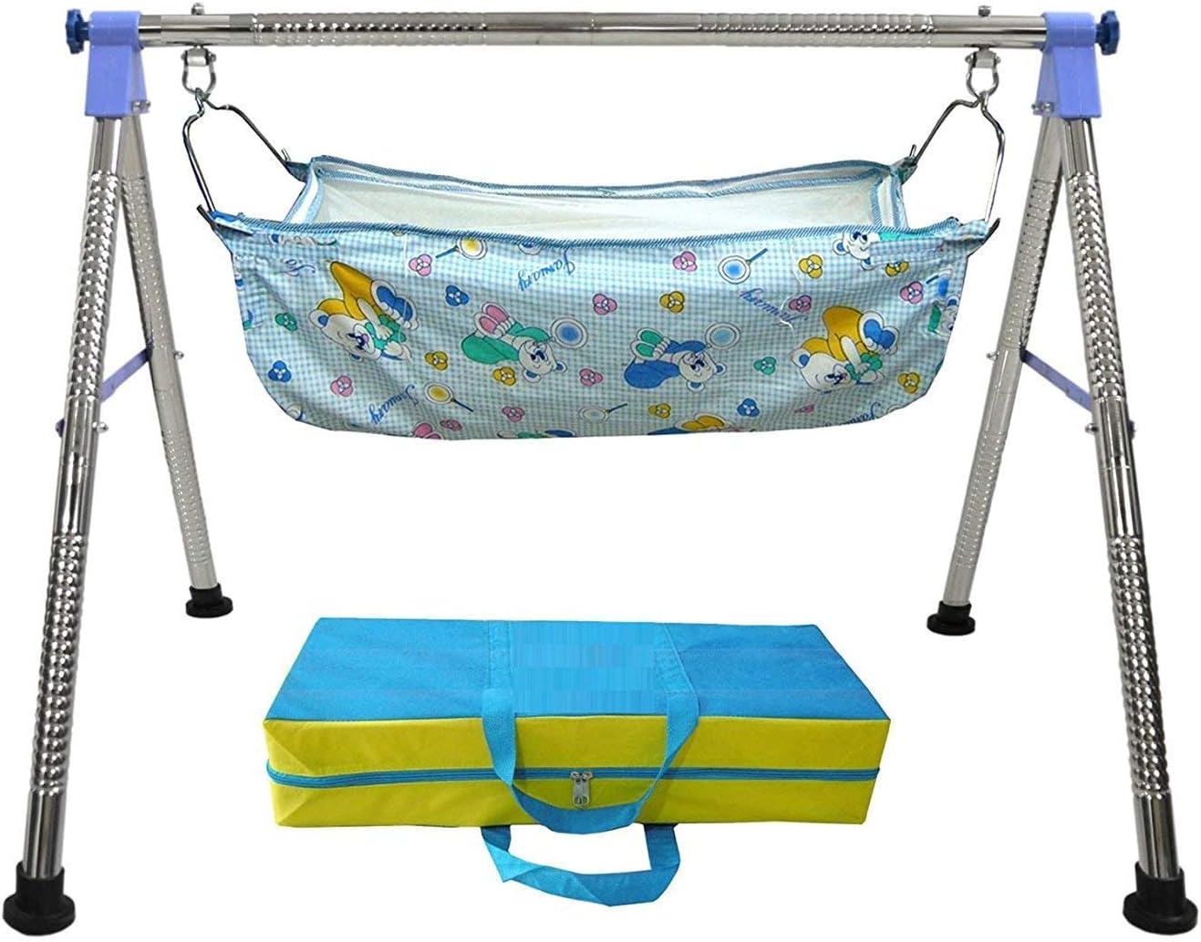 WESTTURN Indian Style Ghodiyu Born Baby Sleep Swing Cradle, (Blue) 2