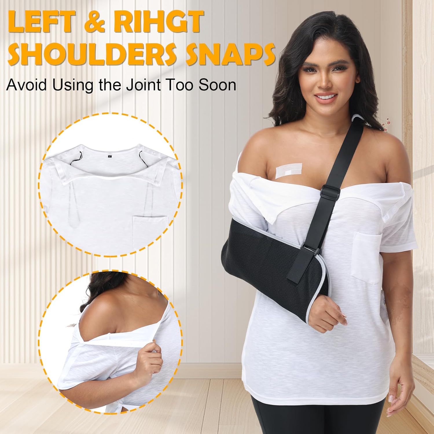 CASMON Post Shoulder Surgery Shirts for Women, After Rotator Cuff Tear Away Full Open Side Snap Adaptive Clothing Unisex - Image 2