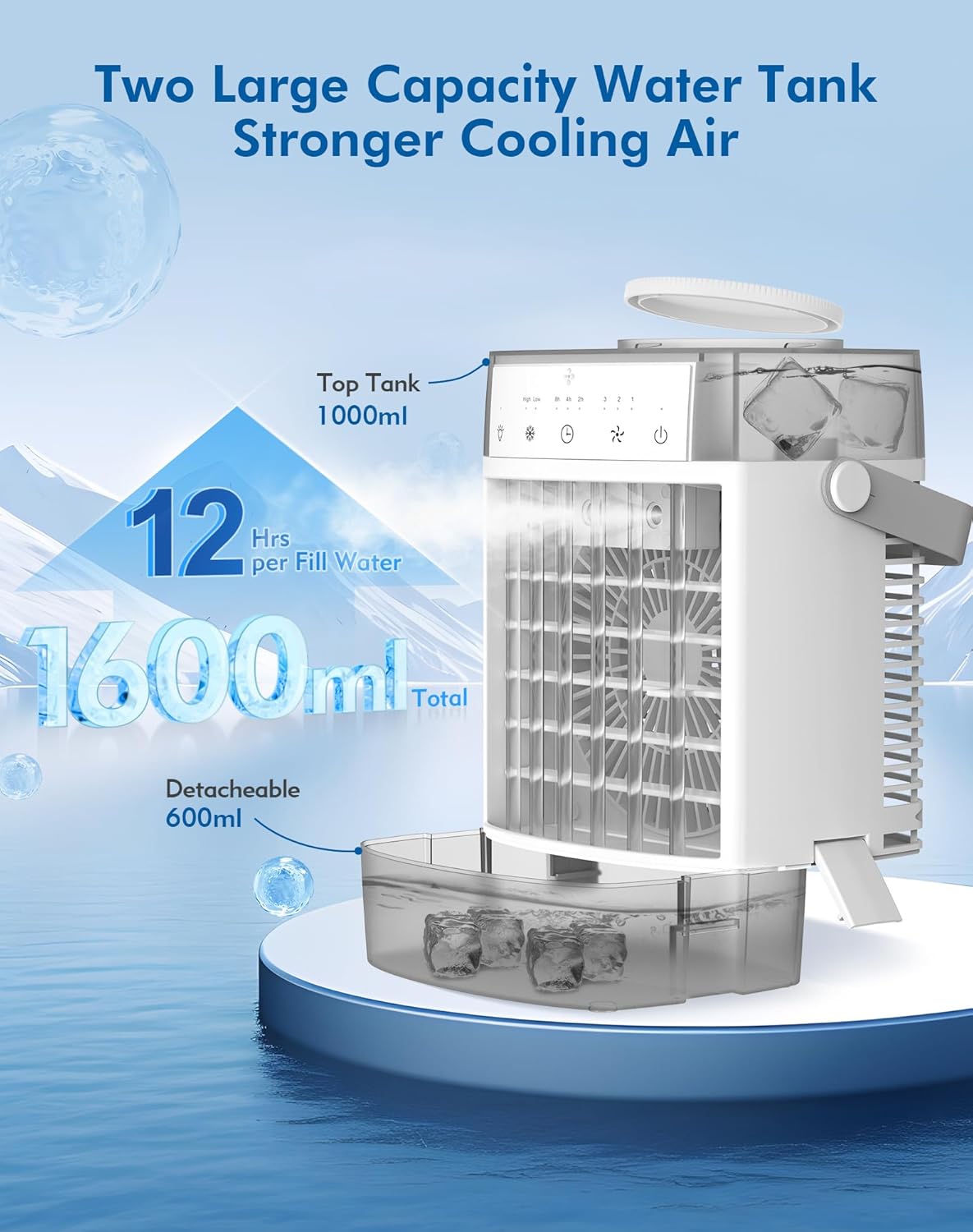 Diagram of dual water tank system with capacities