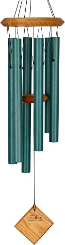 Woodstock Chimes Pluto Wind Chime for Outside 27" Verdigris Small, Light Airy Sound for Outdoor Garden, Patio, Porch Decor, Encore Collection DCV27