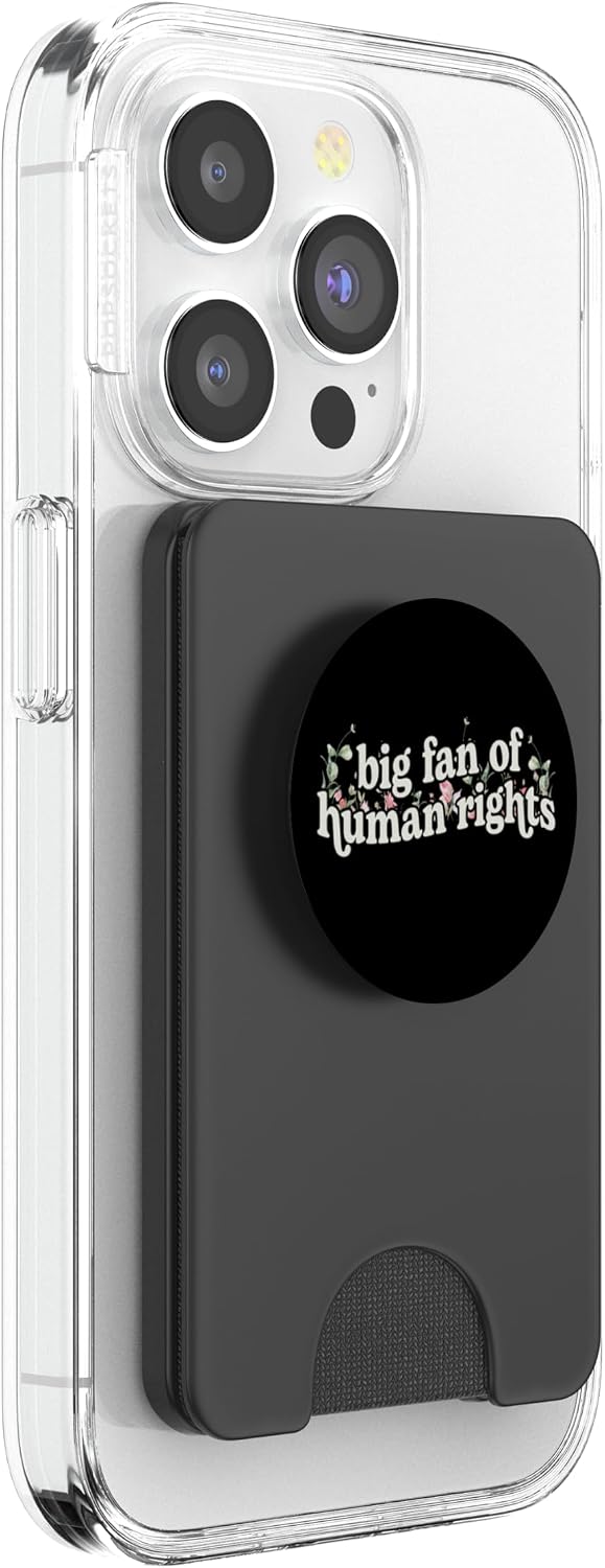 Women Floral Big Fan of Human Rights Equality Statement Cute PopSockets PopWallet for MagSafe