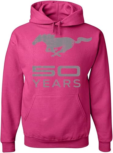 Tee Hunt Ford Mustang - Sudadera con capucha de aniversario de 50 años con licencia de Ford Fan Mach1 Boss 302 GT Shelby American Muscle Car, Negro -