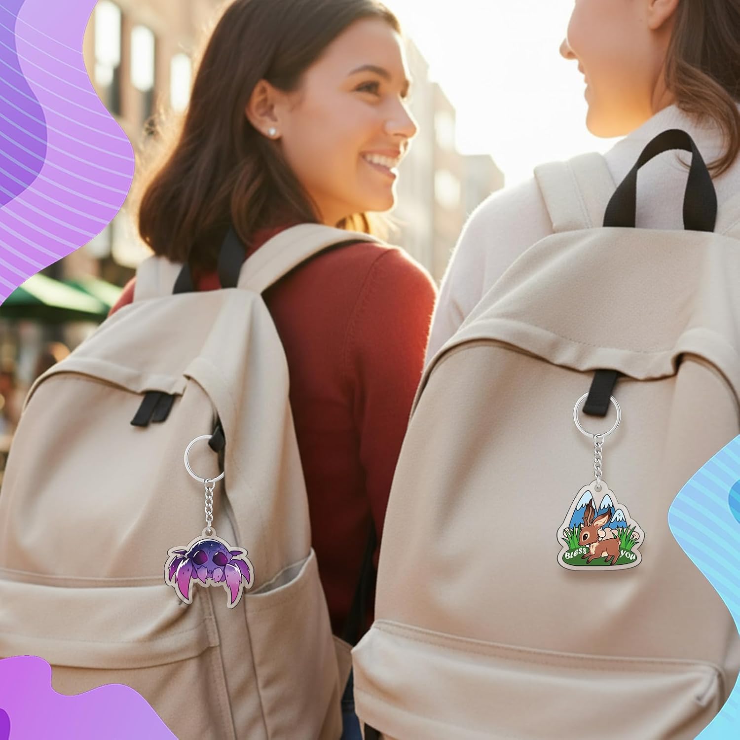 Nosiny 24pcs Cryptids Acrylic Keychain Funny Cryptids Decorations Monster Werewolf Bigfoot Mothman Supernatural Keychain for Cryptid Lover Them Party Women Men Cryptid Creature Gift - Image 6