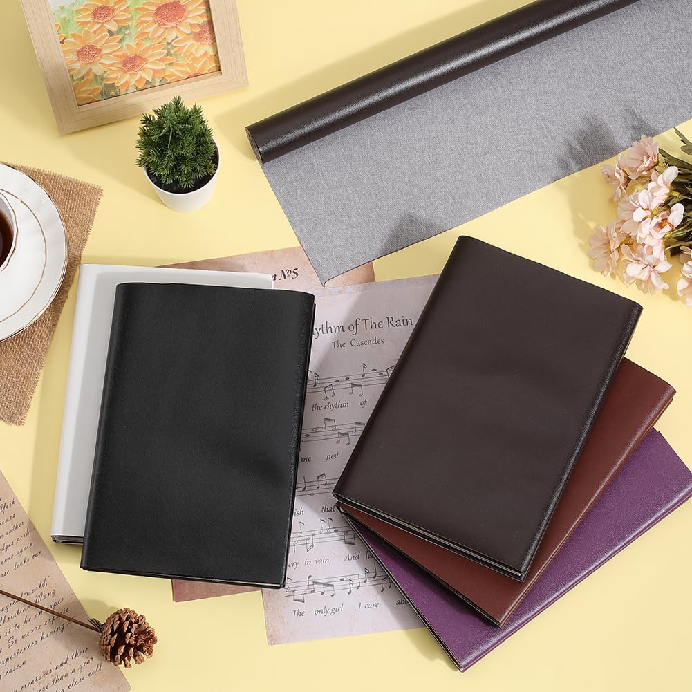 CRASPIRE 31.5 x 16.5 Panno per Libri in Finta Pelle Marrone per Rilegatura di Libri A3-A8 Superficie Liscia in PU Rivestimento Base in Tessuto Non Tessuto Rivestito in Poliuretano Protezione