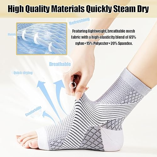 Miniatura 4 de Calcetines de compresión neuropatía para mujeres y hombres, mangas de tobillo mejoradas para aliviar el dolor