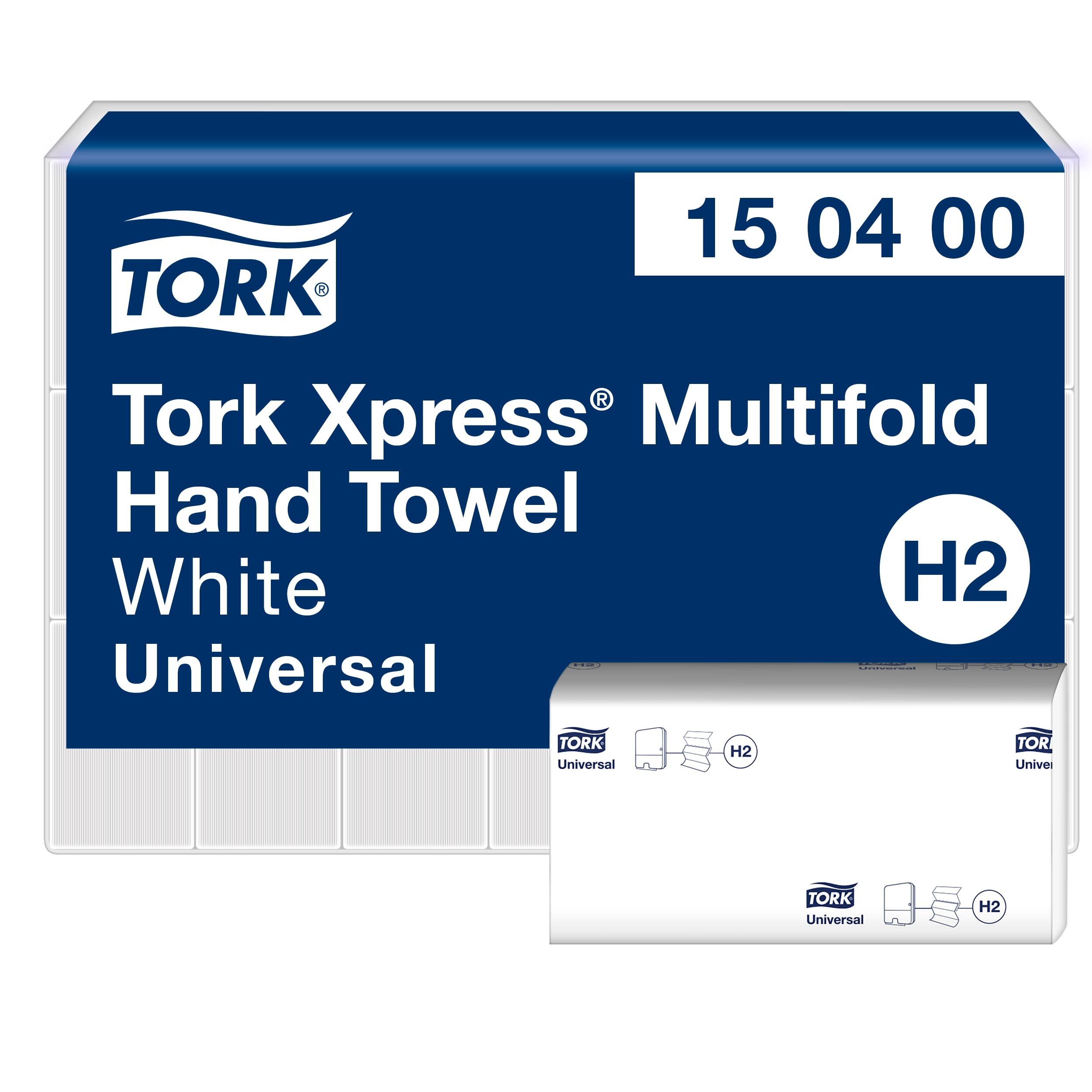 Tork Xpress® Toallas de Manos Multidobladas Blancas H2, Universal, Económicas, 21 x 190 hojas, 150400