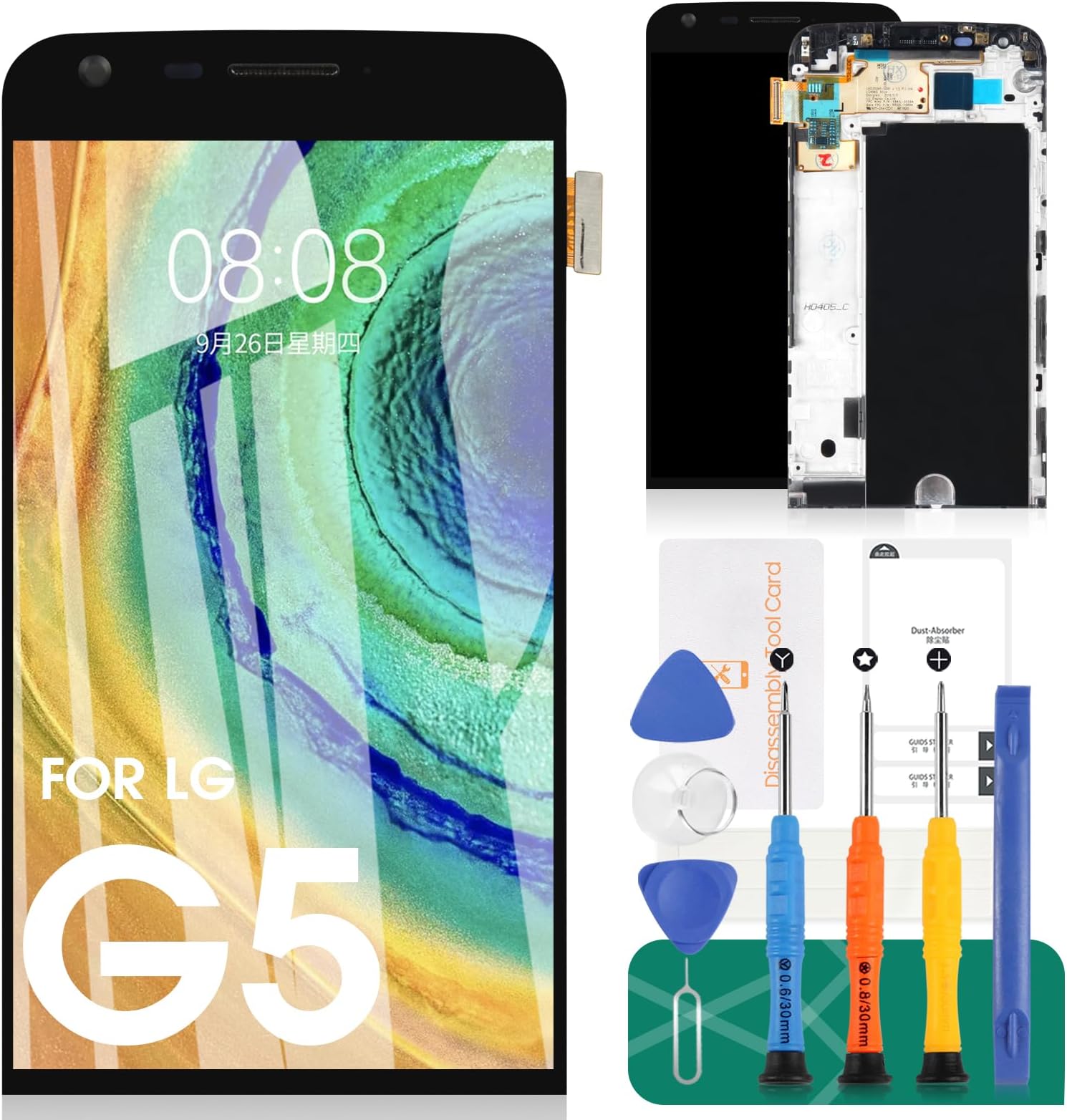 for LG G5 Screen Replacement LCD Display H840 H850 H820 H831 VS987 LS992 with Touch Screen Digitizer Glass Sensor Tempered Glass Firm Included