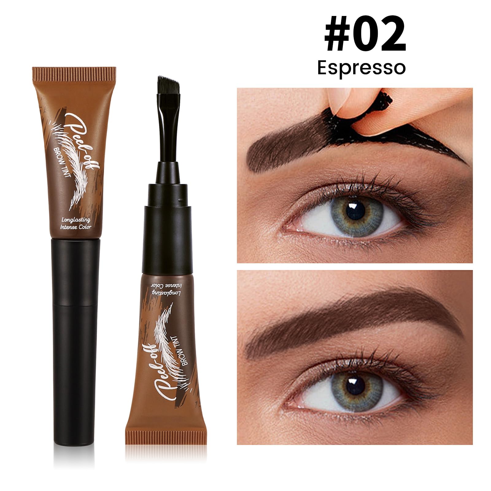 Tattoo Eye Brow Peel Off, Peel Off Eyebrow Gel Tint, Semi-Permanent Colour Eyebrow Dye,Lasts Up To 3 Days - Image 2
