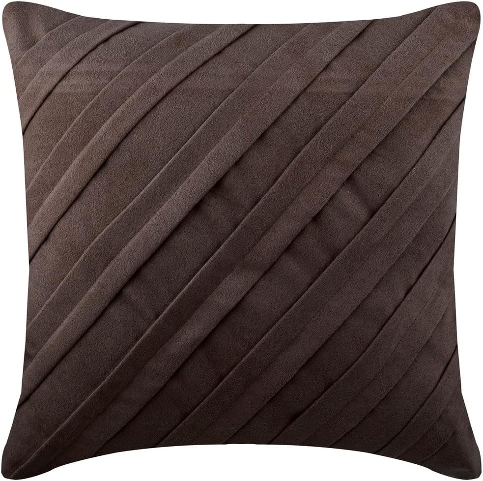 Amazon｜ザ ホームセントリック クッションカバー フェイクスエード 2個パック、65x65 cm チョコレートブラウン