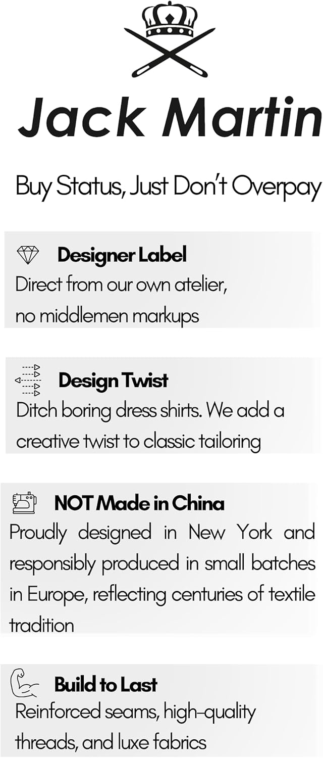 Men's French Cuff Dress Shirts with Cutaway Collar | Cufflinks Included | Luxe Long Sleeve Button-Up Shirt for Men - Image 5