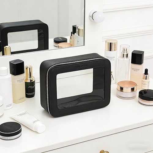 Miniatura 2 de LOXOMU Organizador de bolsa de maquillaje transparente, multiusos, bolsa de cosméticos transparente, bolsa de aseo de viaje para mujeres, accesorios