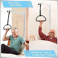Vista 2 de Trapecio de cama, barra de trapecio para la movilidad de la cama, ayuda al paciente, cama de hospital, triángulo, barra de soporte de piso, trapecio