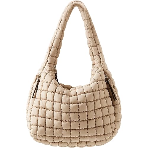 Quilted Tote Bag Large Carryall Puffer Shoulder Bag Lightweight Quilted Padding Hobo Bag Quilted Trendy Tote Bag 2024
