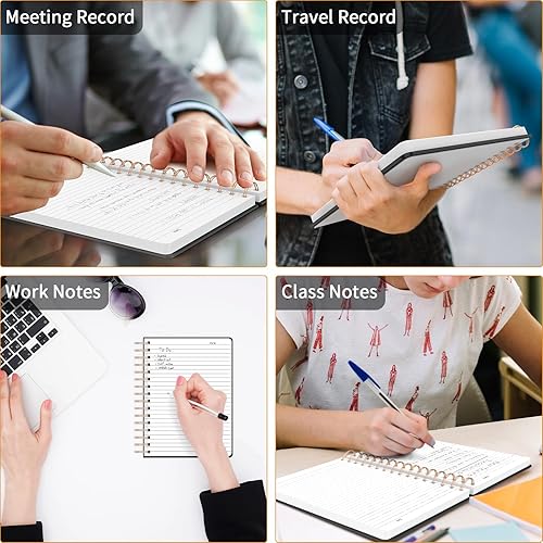 Vista 163 de Forvencer Cuaderno rayado en espiral con 300 páginas numeradas, diarios gruesos A5 para escribir con papel de 3.53 oz/m², cuadernos de tapa dura