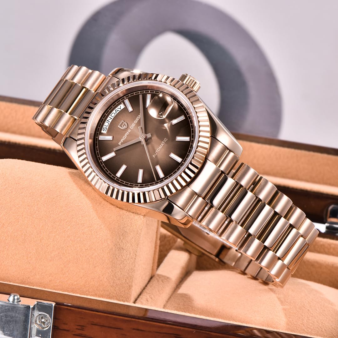 Pagani Design PD1783 Orologio da uomo classico in acciaio inox meccanico impermeabile luminoso orologio da uomo con vetro zaffiro sintetico