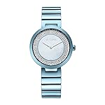 Titan Quartz Analog Blue Dial Stainless Steel Strap Watch for Women-NS95162QM02