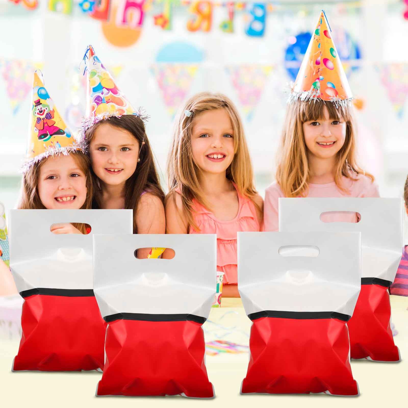 SAVITA 50 Stück Hawaii Party Tüten - Bunte Geschenkbeutel Mit Griffen Für Kindergeburtstag