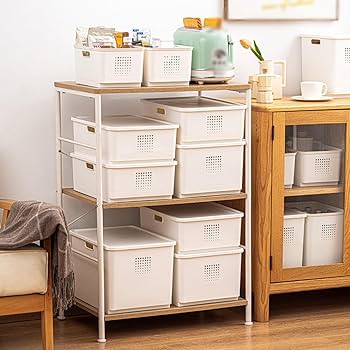 Amazon｜[WQ7UE] フタ付き S プラスチック収納ボックス