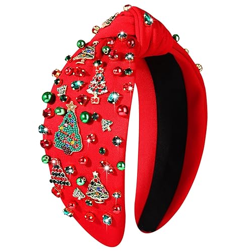 Vista 84 de Diadema de Navidad para mujer, accesorios de Navidad con cuentas, arco de Navidad, copo de nieve, diadema anudada HOHOHO, rojo y verde, perla