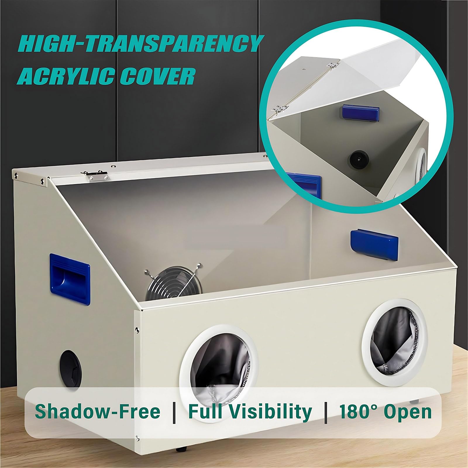 Caja De Molienda Para Dentista, Colector De Polvo Con Luz LED Sin Sombra Y Ventana Transparente, Totalmente Cerrado Para Grabado, Pulido Y Taladrado De Joyería