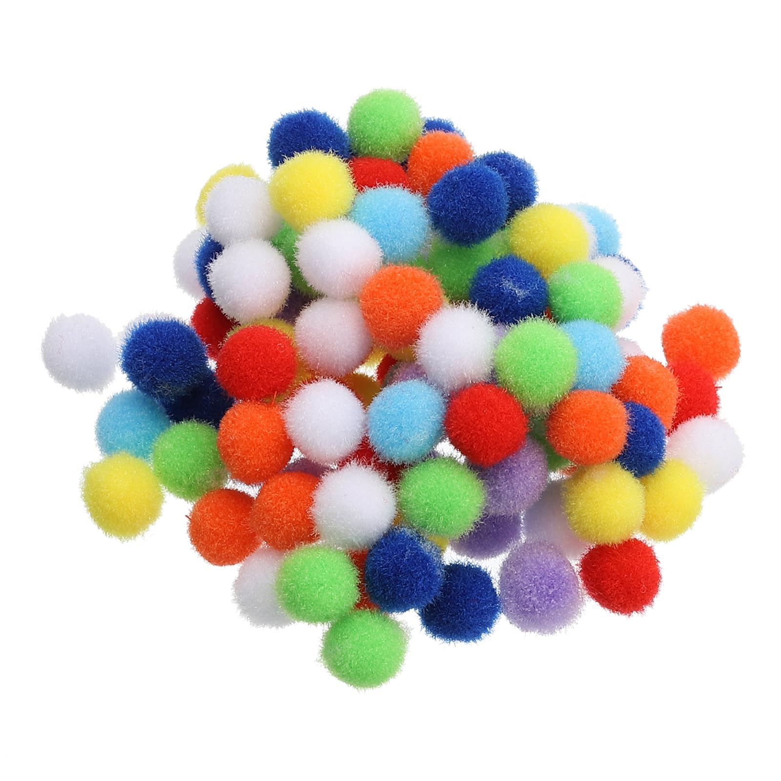 PATIKIL Pom Poms, 100Pcs Multicolored 0.4inch Fuzzy Polyester Craft Pom Poms for DIY Crafts, Home Decorations, Party Ornaments